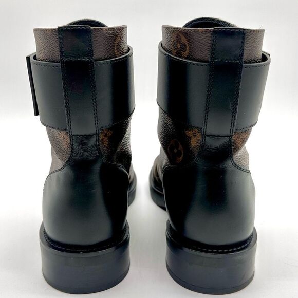 Louis Vuitton Wonderland Ranger Combat Boot Brown LV Monogram EU 37.5 US 7.5 - Picture 4 of 16